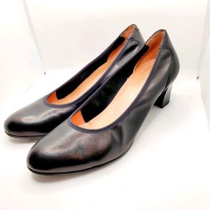 Brenda Zaro Black Leather Block Heels